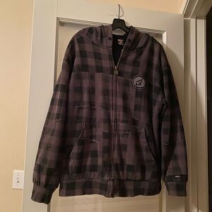 Volcom Black/Brown Jacket with Hood and Zipper XL